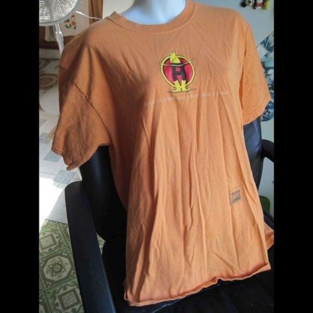 Large Orange Houston Livestock Show & Rodeo 100% Cotton Tee Shirt Tshirt, Gildan